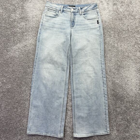 Silver Jeans Womens 28 Suki Wide Leg Light Wash Denim Stretch ACTUAL 32x30 - Picture 1 of 12